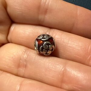 Pandora zen red enamel charm